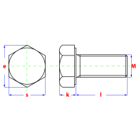 Vis à métaux à tête hexagonale DIN933 zn