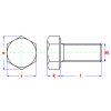 Vis à métaux à tête hexagonale DIN933 zn